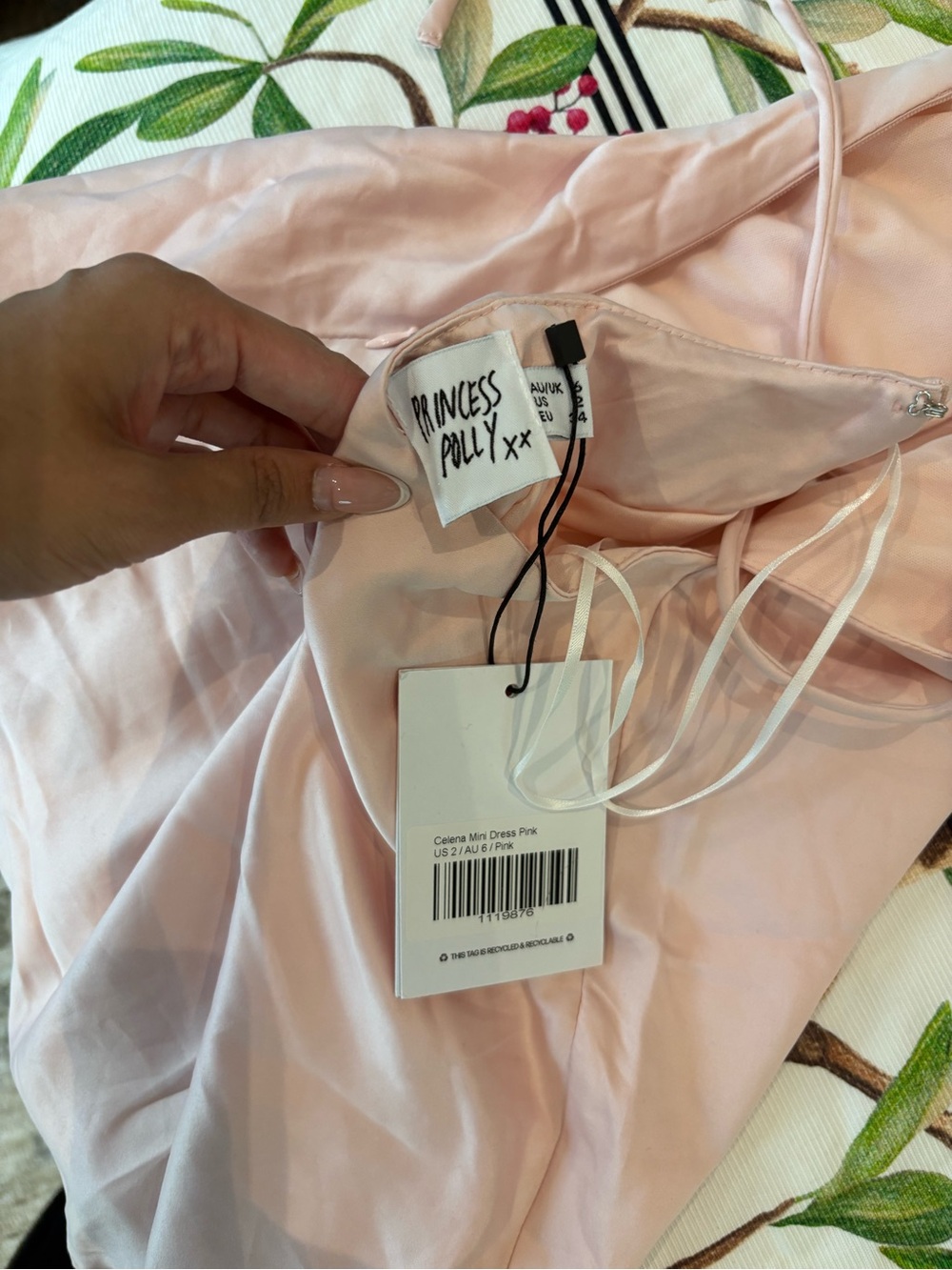 Brand new with tags princess polly pink dress- tie up back size US 2
